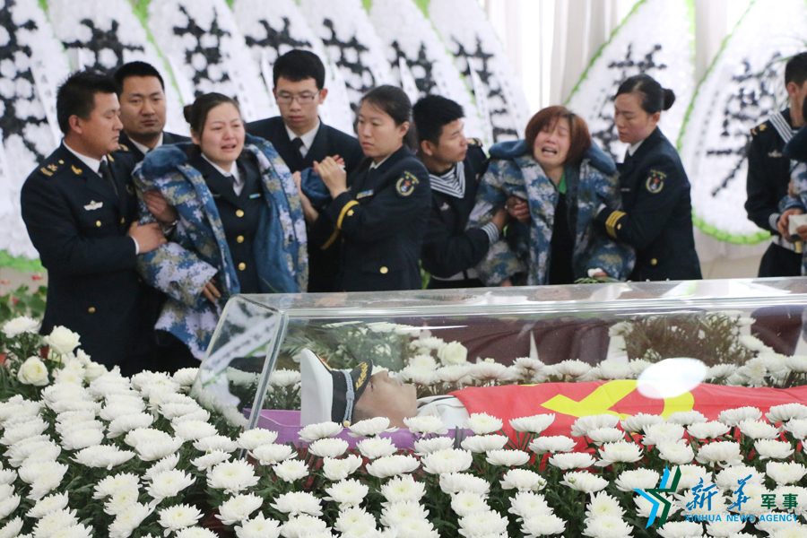 張超烈士遺體告別儀式現(xiàn)場(chǎng)。