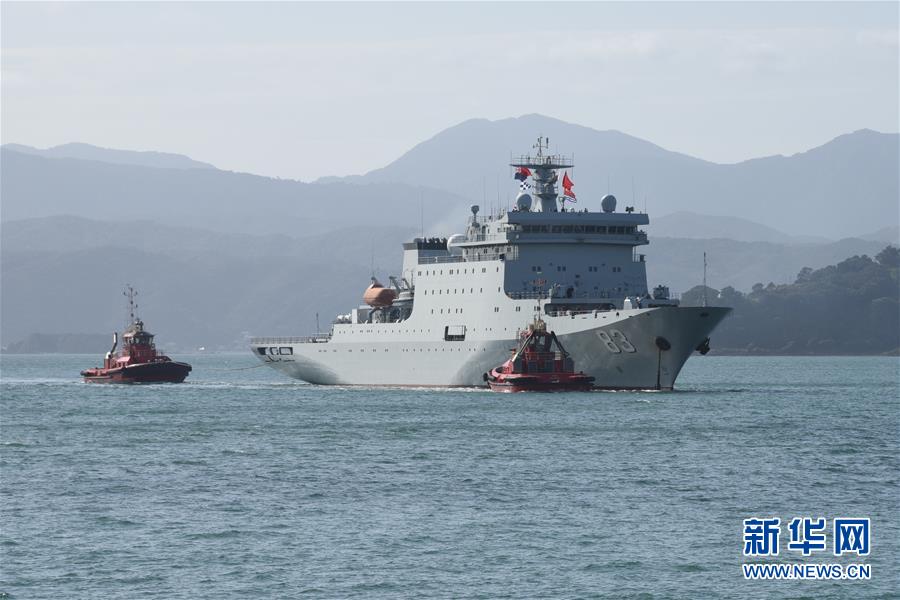 (國際)(1)中國海軍訓(xùn)練艦首次訪問惠靈頓