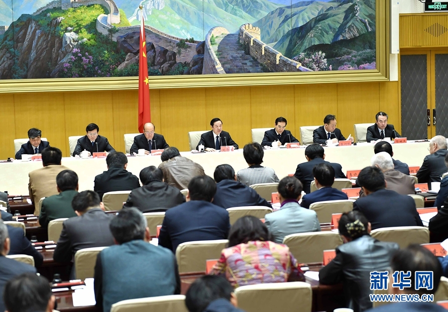 1月13日，中共中央政治局委員、中宣部部長(zhǎng)、全國(guó)&ldquo;掃黃打非&rdquo;工作小組組長(zhǎng)劉奇葆在北京出席第三十次全國(guó)&ldquo;掃黃打非&rdquo;工作電視電話會(huì)議。新華社記者 李濤 攝