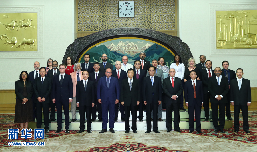 6月7日，中共中央政治局常委、中央書記處書記劉云山在北京會見金磚國家媒體高端論壇的媒體代表。新華社記者 謝環(huán)馳 攝