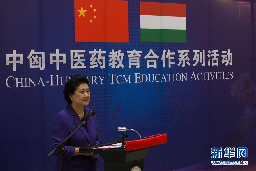 6月18日，在匈牙利布達佩斯，中國國務院副總理劉延東出席中匈中醫(yī)藥教育合作系列活動時講話。中國國務院副總理劉延東18日在布達佩斯考察匈牙利塞梅爾維斯醫(yī)科大學并出席中匈中醫(yī)藥教育合作系列活動。 新華社發(fā)（弗爾季&middot;奧蒂洛攝）