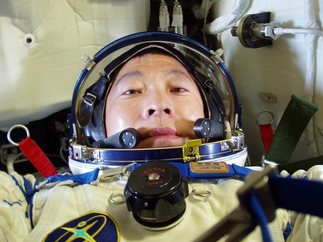 楊利偉在神舟五號(hào)上。