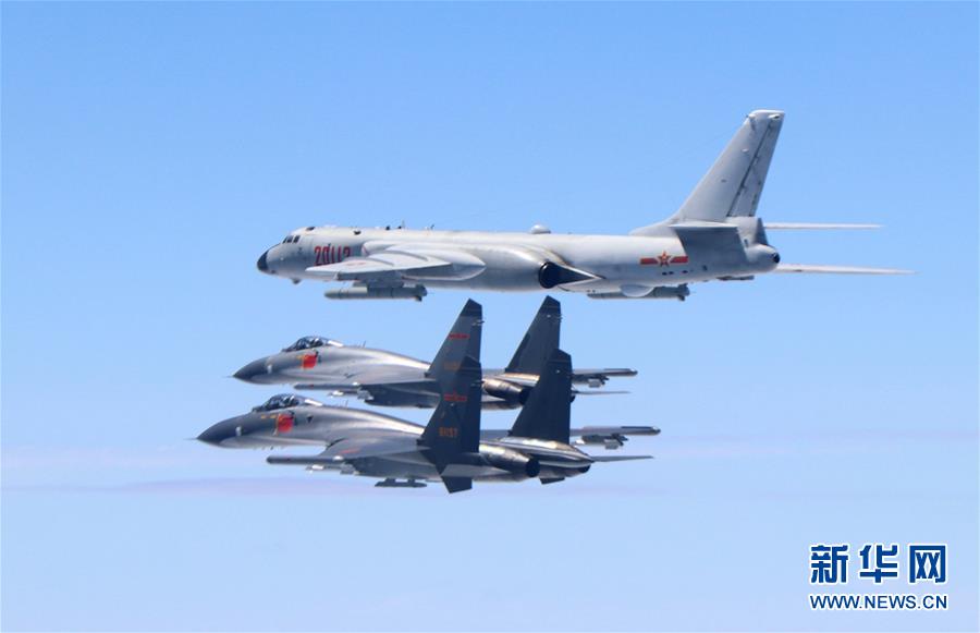 (圖文互動(dòng))(3)人民空軍多型戰(zhàn)機(jī)雙向繞飛臺(tái)島巡航