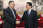 胡錦濤會(huì)見澳門特別行政區(qū)行政長官崔世安