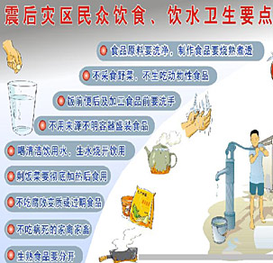 震后災(zāi)區(qū)民眾飲食、飲水衛(wèi)生要點(diǎn)