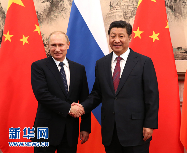 11月9日，國家主席習(xí)近平在北京釣魚臺(tái)國賓館會(huì)見俄羅斯總統(tǒng)普京。新華社記者 蘭紅光 攝