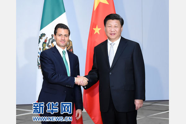 11月16日，國家主席習近平在土耳其安塔利亞會見墨西哥總統(tǒng)培尼亞。 新華社記者張鐸攝