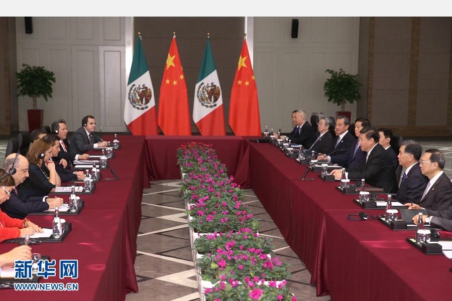 11月16日，國家主席習近平在土耳其安塔利亞會見墨西哥總統(tǒng)培尼亞。 新華社記者 馬占成 攝
