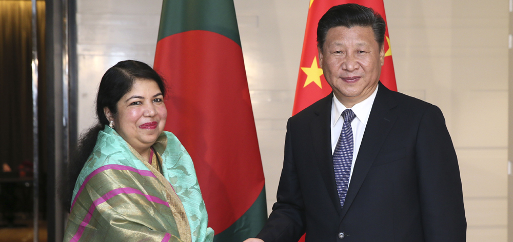 習(xí)近平會(huì)見孟加拉國國民議會(huì)議長喬杜里