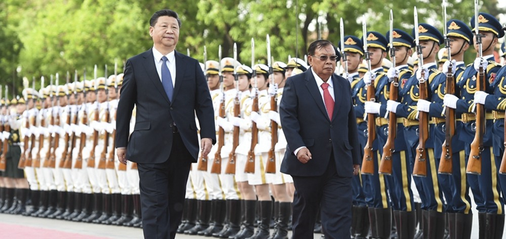 資料圖：習(xí)近平同老撾人民革命黨中央總書記、國(guó)家主席本揚(yáng)舉行會(huì)談